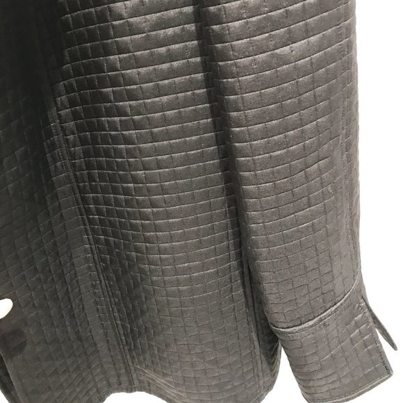 Harvé Bernard Women Quilted Coat Jacket Size XL Open Front Minimalist - Picture 7 of 7